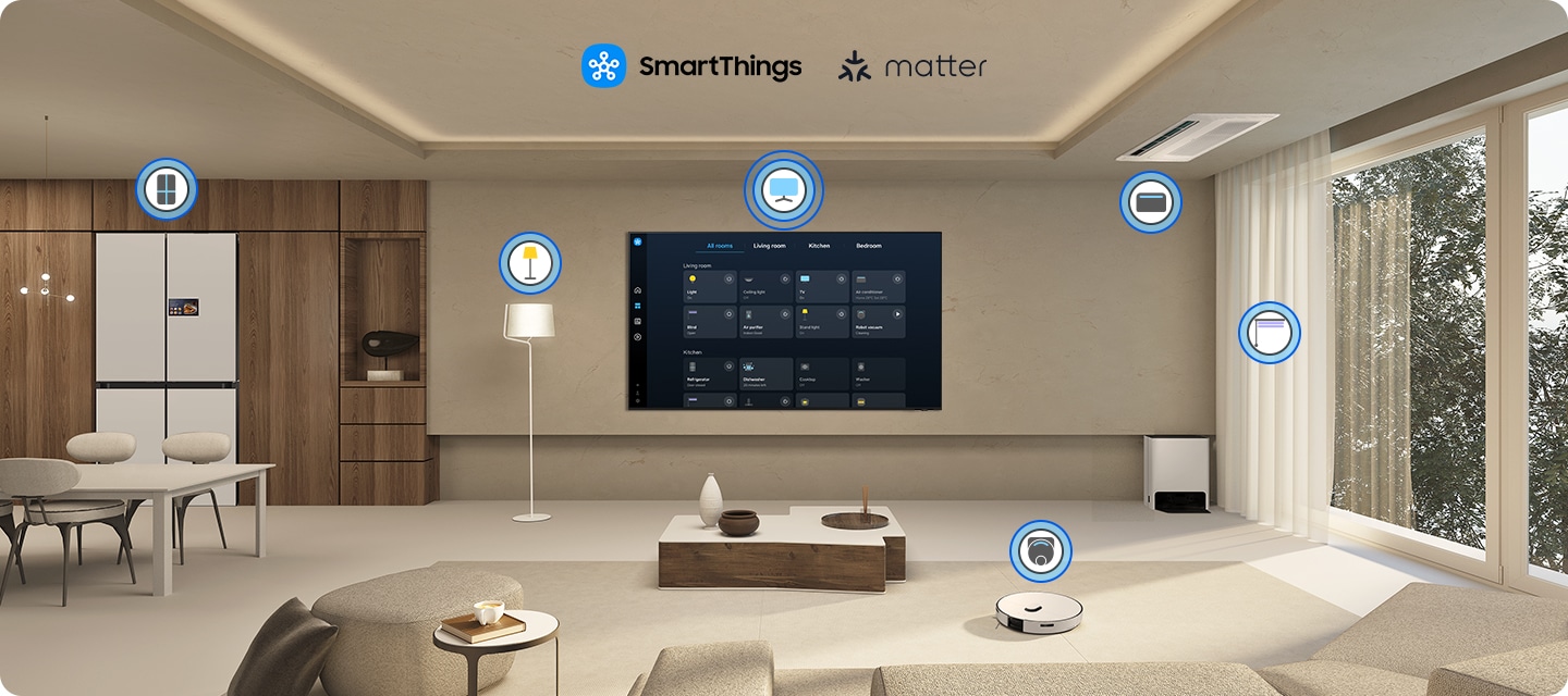 스마트폰을 TV 리모컨처럼 제어하고 있습니다.